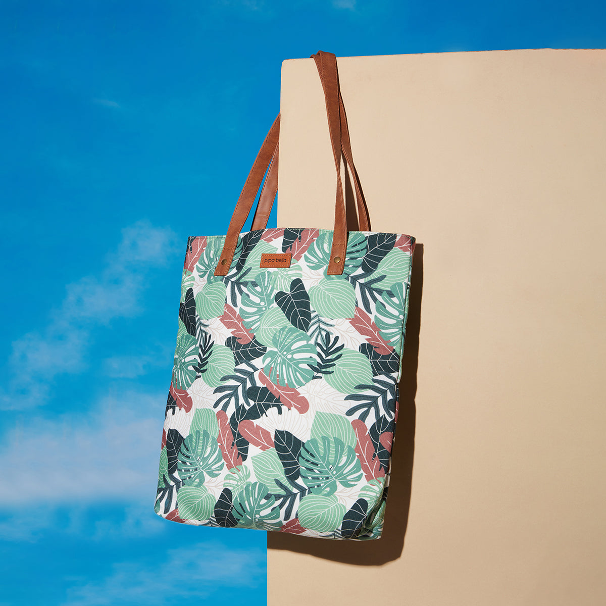 Quirky Green & Brown Tropical Amelia Tote Bag