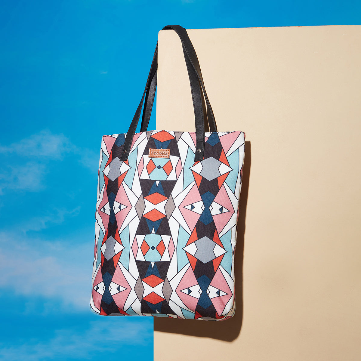 Chic Multi Coloured Geometric Amelia Tote Bag