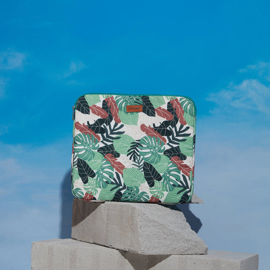 Quirky Green & Brown Tropical Jane Laptop Sleeve
