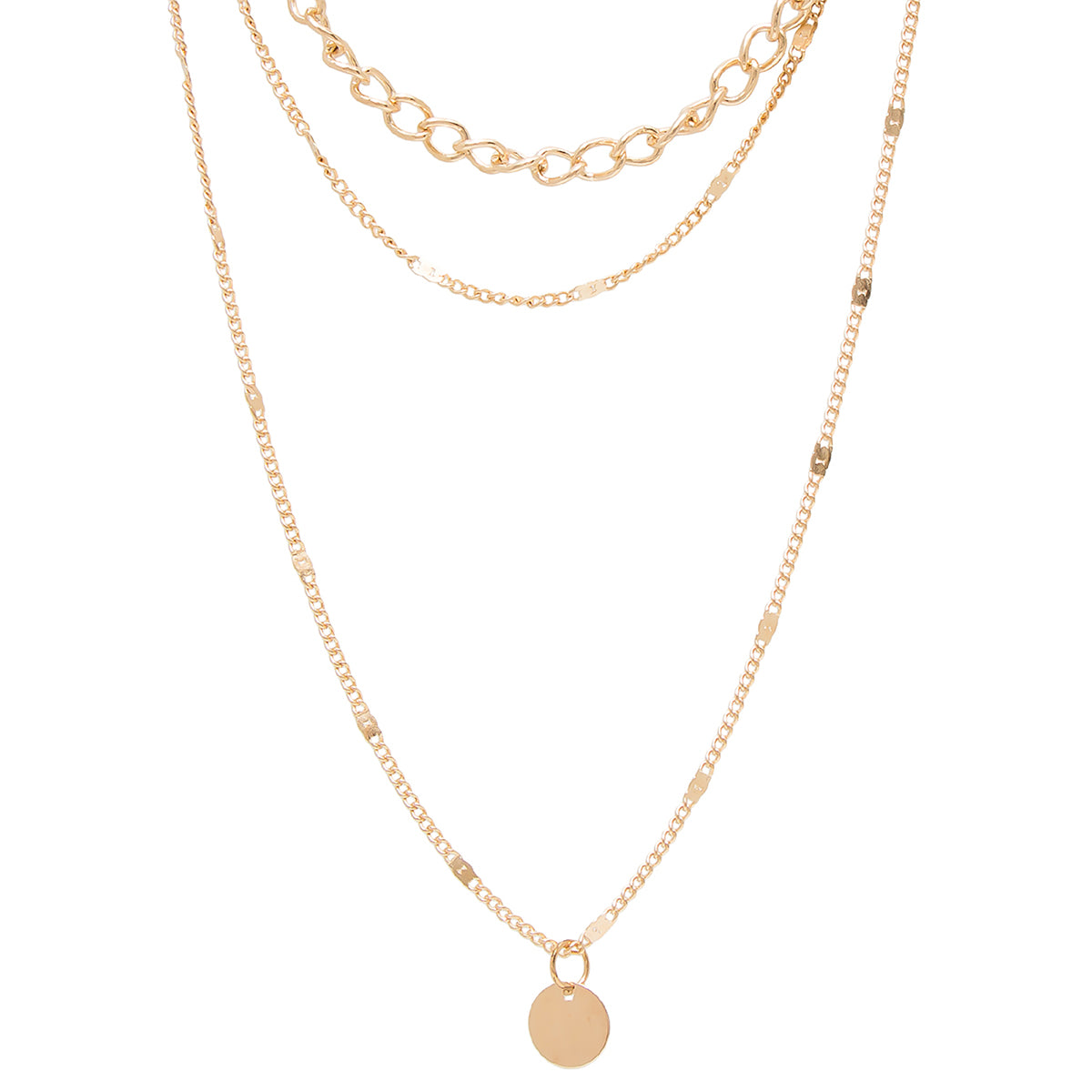 Three Layered Minimal Gold Plated Necklace