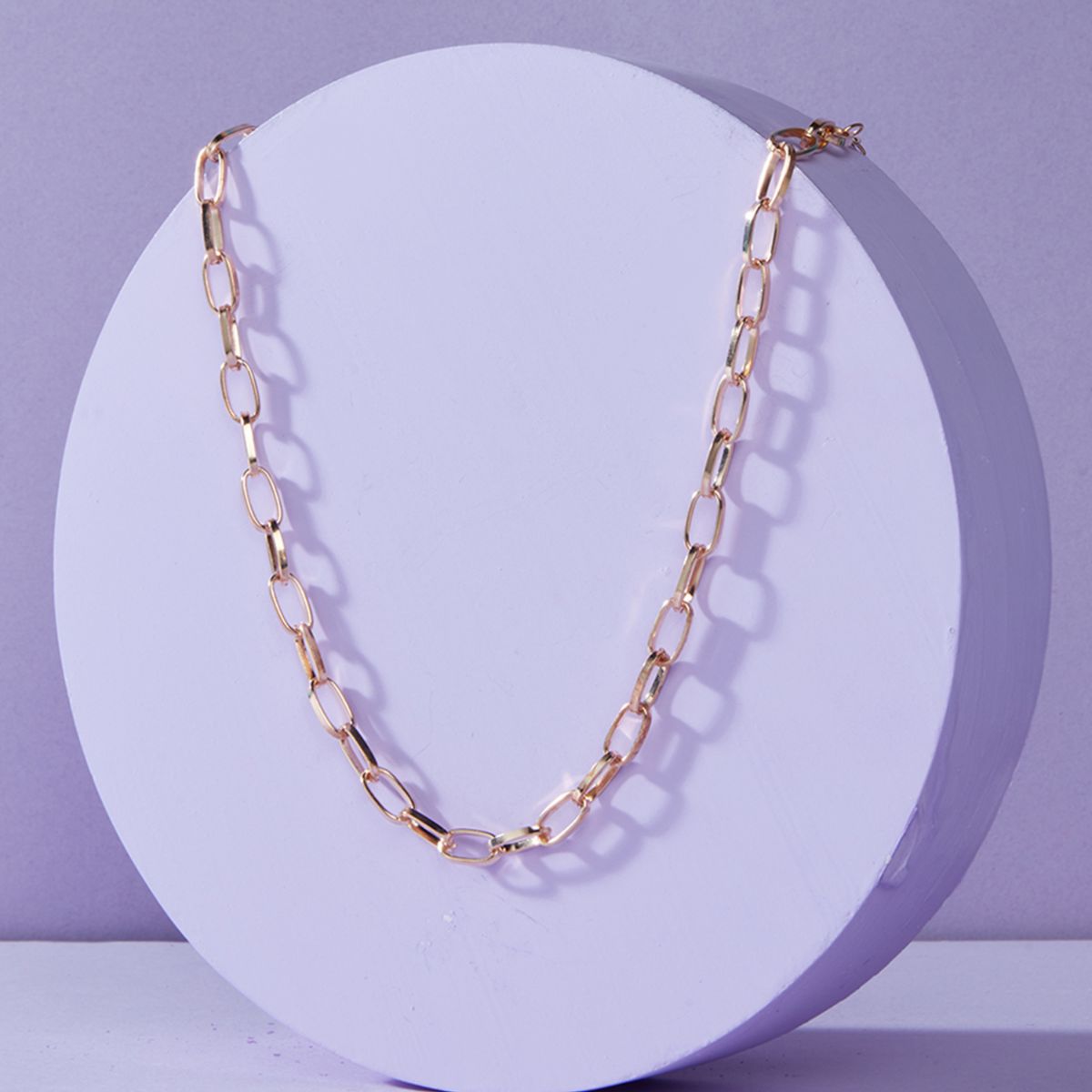 Gold Plated Statement Link Chain Necklace