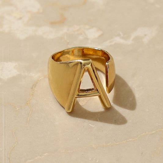 A Initial Gold Letter Ring