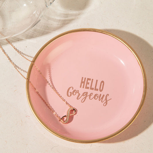 Minimalistic Pink Hello Gorgeous Jewellery Dish