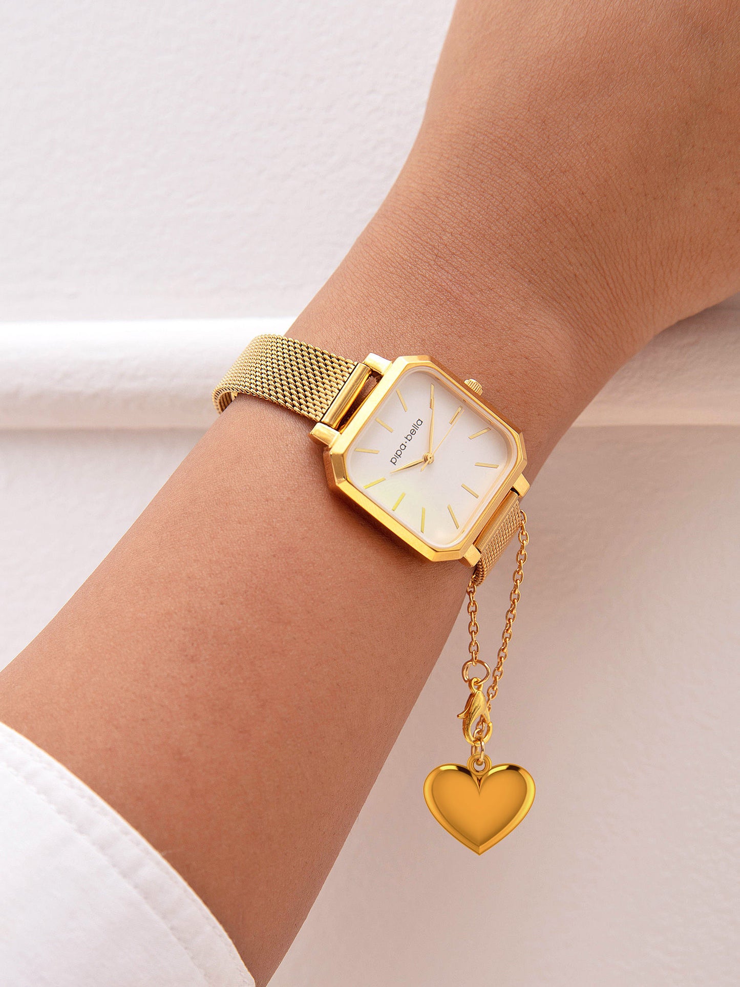 Gold-Plated Heart Watch Charm