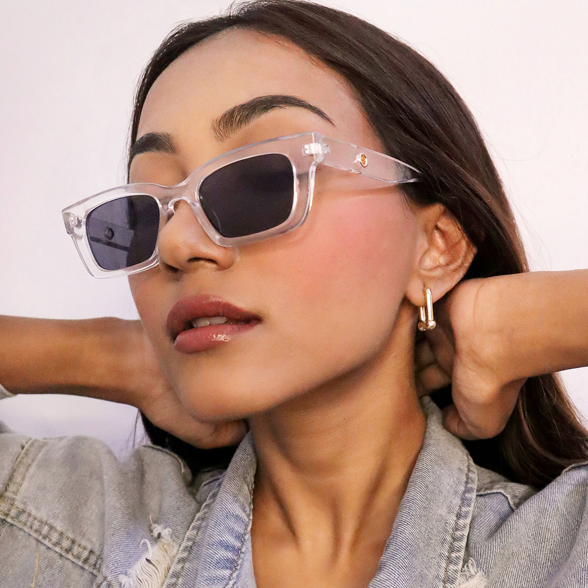 Chunky Plastic Rectangular Sunglasses | boohooMAN USA