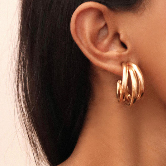 Gold Lined Hoops
