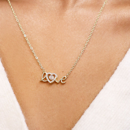 Gold Toned Heart Of Love Necklace