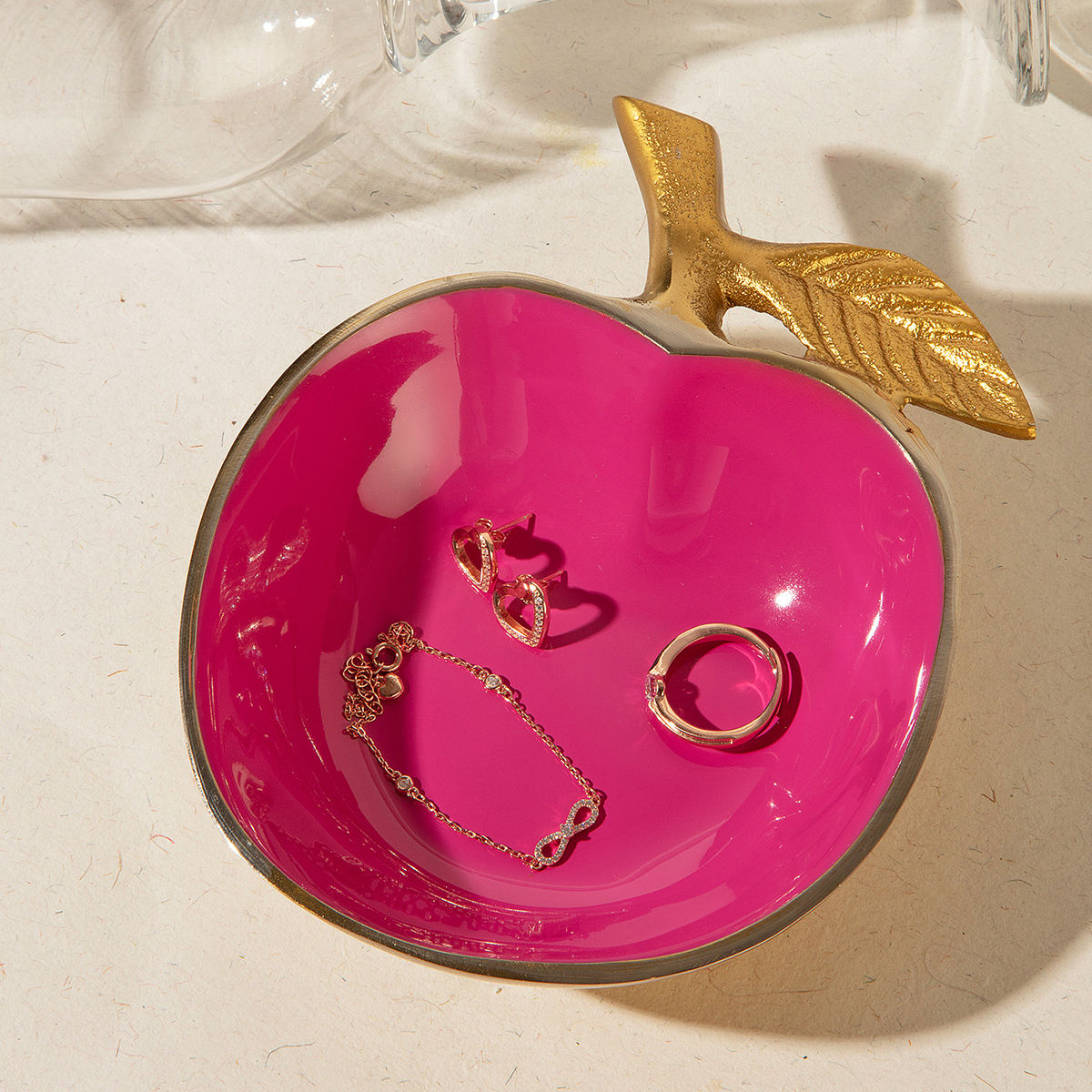 Bright Apple Pink Jewellery Dish