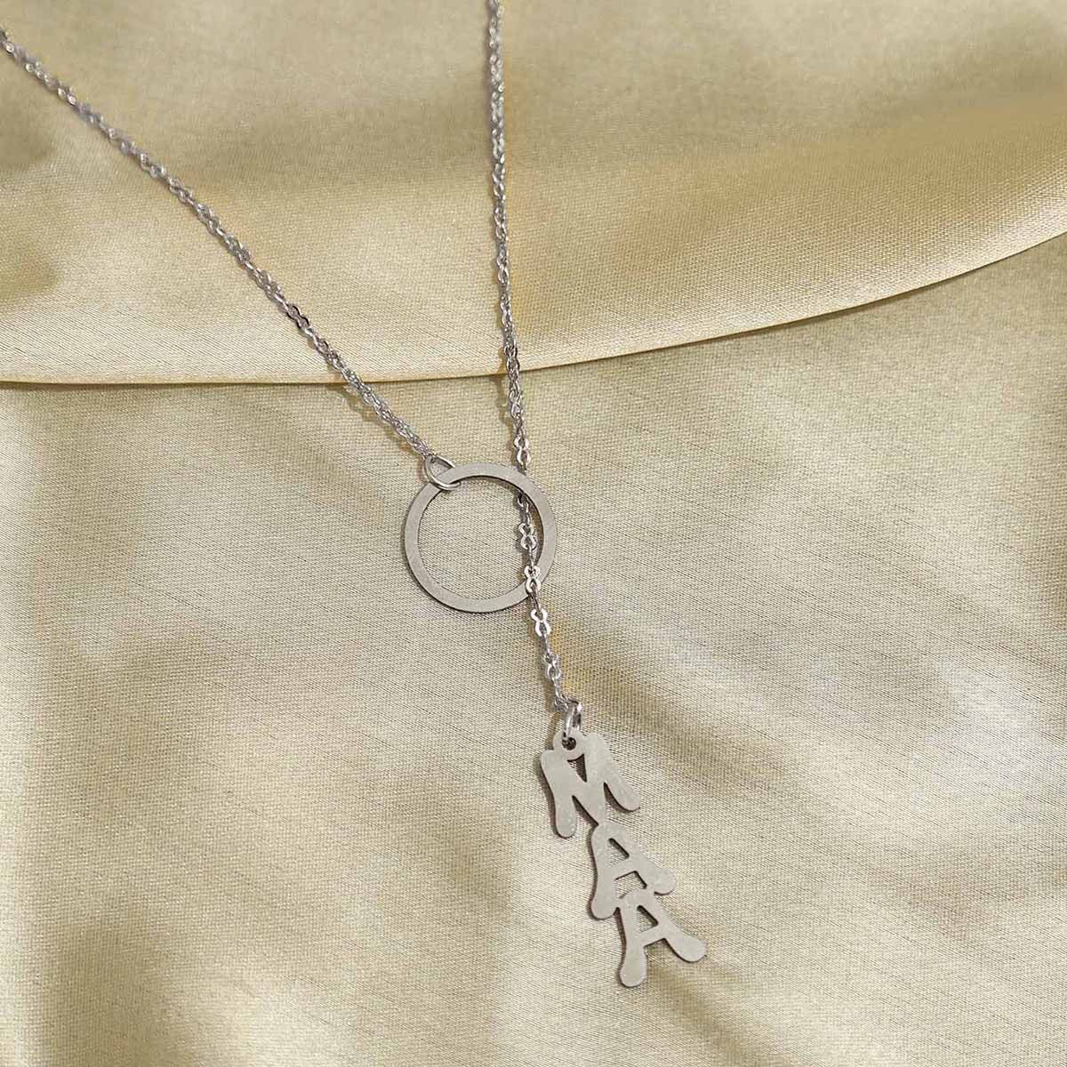 Maa Silver Plated Lariat Loop Necklace