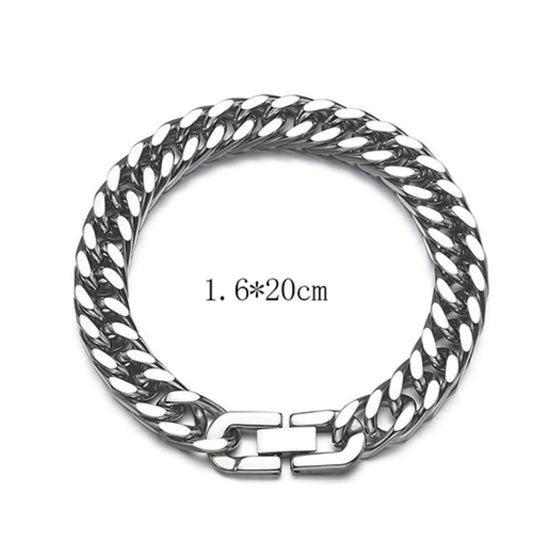 Contemporary Solid Silver Chain Link Bracelet