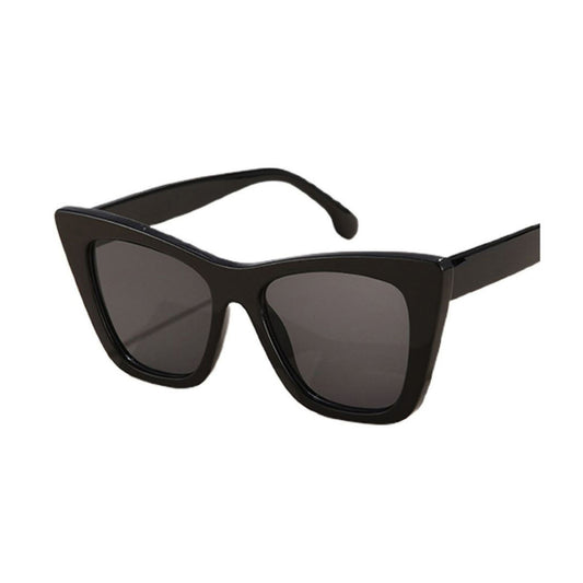 Black Gray Large Frame Cat Eye Sunglasses