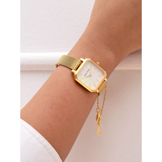 Gold-Plated L Initial Watch Charm