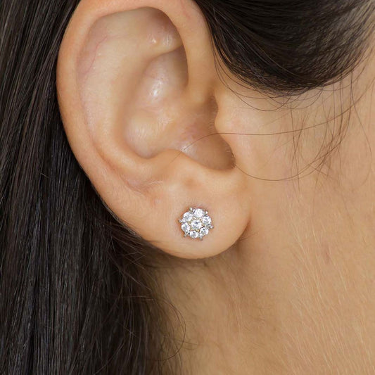 Dew by PB Sterling Silver Cubic Zirconia Comet Earrings