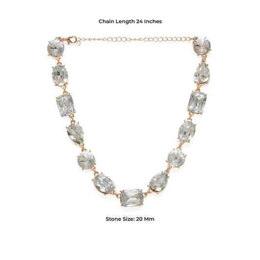 Pipa Bella Choker Embellished With Uncut Stones In White