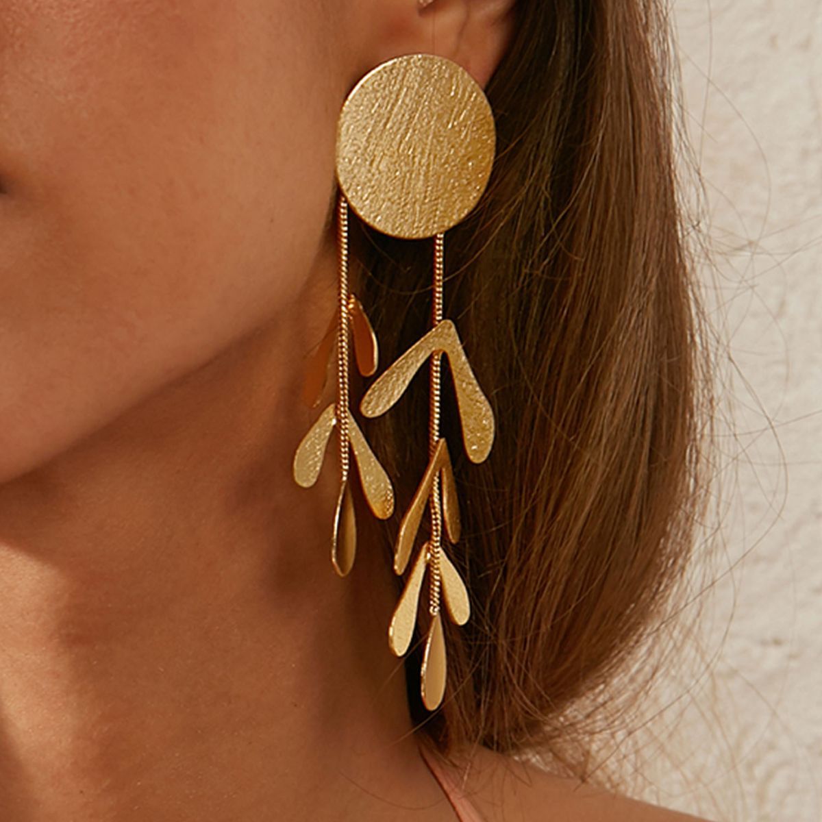 Pipa Bella Oblong Shaped Gold-Plated Earrings