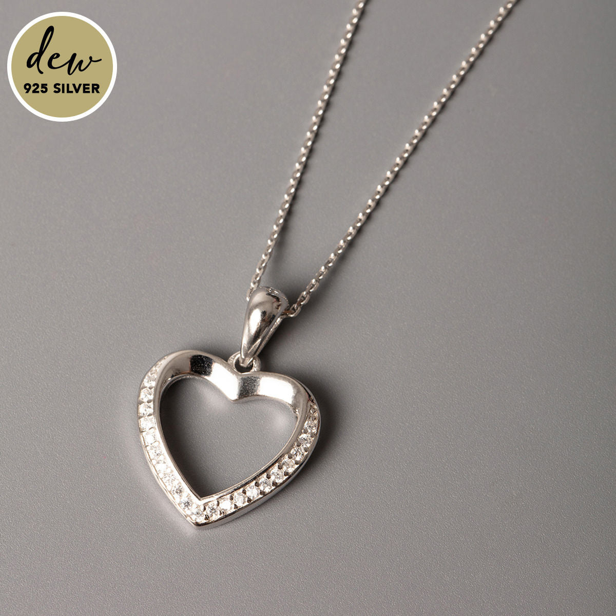 Stunning CZ Stone Silver Heart Jewellery Set
