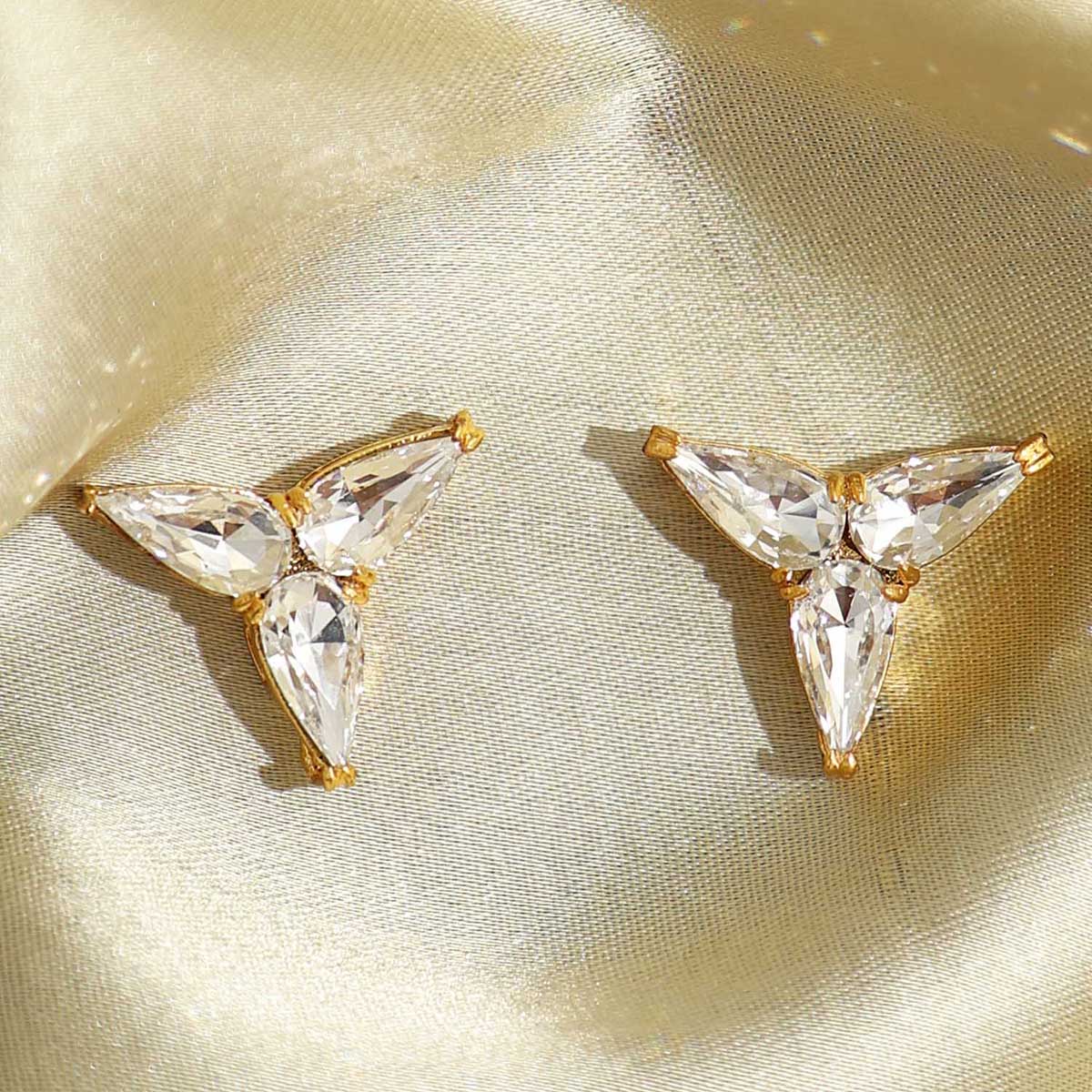 Buy Pipa Bella Grey & Golden Brass Stud Earrings Online At Best Price @  Tata CLiQ