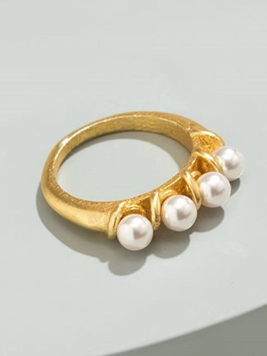 Connor Ring Embellished With White Swarovski Pearls